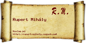 Rupert Mihály névjegykártya