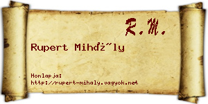 Rupert Mihály névjegykártya